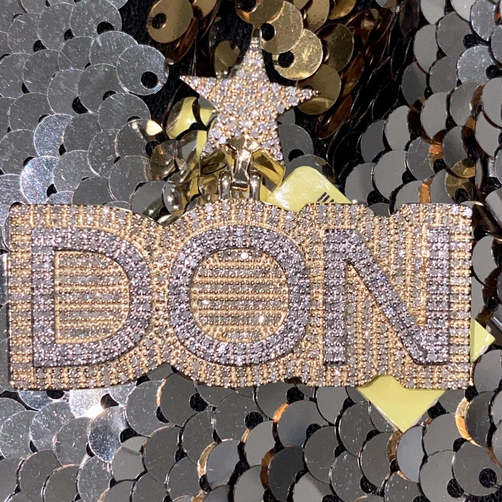 10k solid gold real diamond men pendant, hiphop pendant for men, DON charm Sale